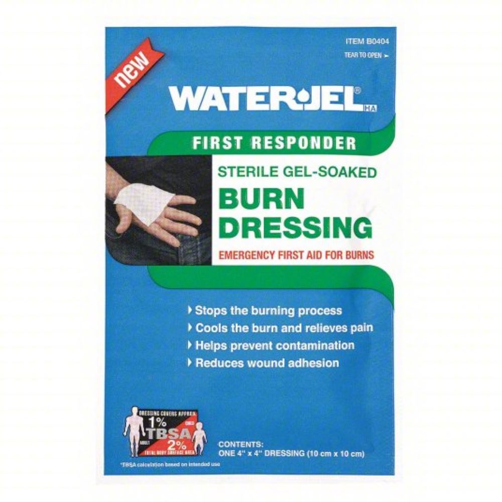 Water Jel Burn Dressing, Sterile Gel-Soaked 4" x 4"