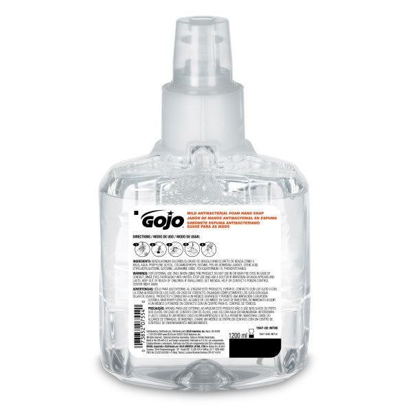 GOJO® Antibacterial Plum Foam Handwash Refill for GOJO® LTX-12™ Dispenser, 1200 mL cartridge, 2/Case