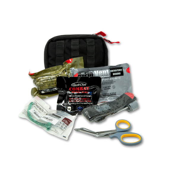 Combat Trauma First Aid Kit: packaged in durable nylon molle bag
