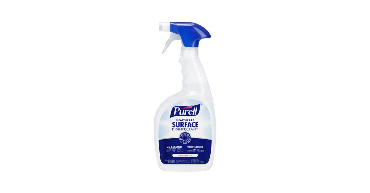 PURELL® Healthcare Surface Disinfectant Spray: 32 fl oz Capped Bottle with Spray Trigger in Pack, 6/Case