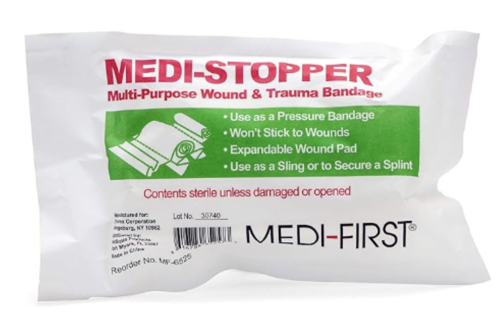 Medi-First Medi-Stopper, Multi-purpose Wound and Trauma Bloood Stopper Badage, 5" X 9"