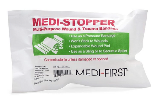 Medi-First Medi-Stopper, Multi-purpose Wound and Trauma Bloood Stopper Badage, 5" X 9"