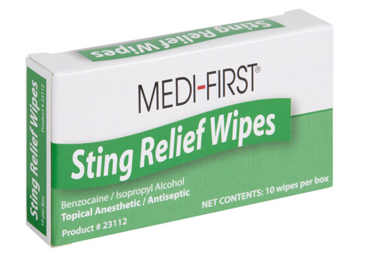 Sting Relief Wipes, 10 Wipes/Box