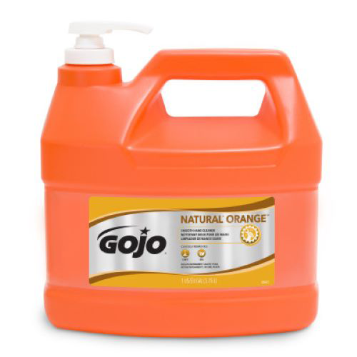 GOJO® Natural* Orange™ Pumice Hand Cleaner: 1/2 Gallon Pump Bottle, 2/Case