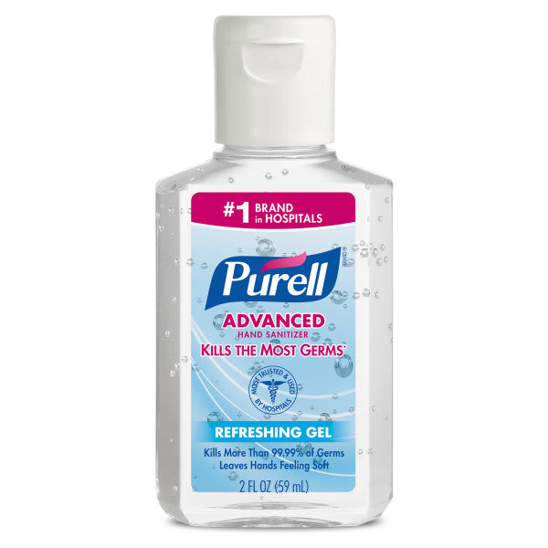 PURELL® Advanced Hand Sanitizer Gel: 2 fl oz Portable Flip Cap Bottle, 48/case