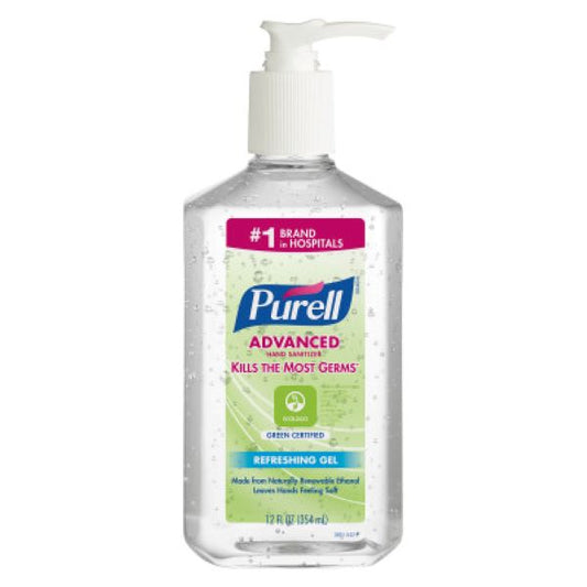 PURELL® Advanced Hand Sanitizer Green Certified Gel: 12 fl oz Table Top Pump Bottle, 6/Case