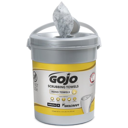 GOJO® Scrubbing Towels: 72 Count Bucket, 2 Buckets/Case