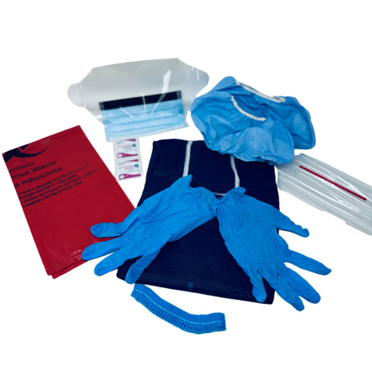Body Fluid Barrier First Aid Kit, packaged in portable red nylon bag, $25 MINIMUM ORDER REQUIRED COMBINED ACROSS FIRST AID ITEMS.