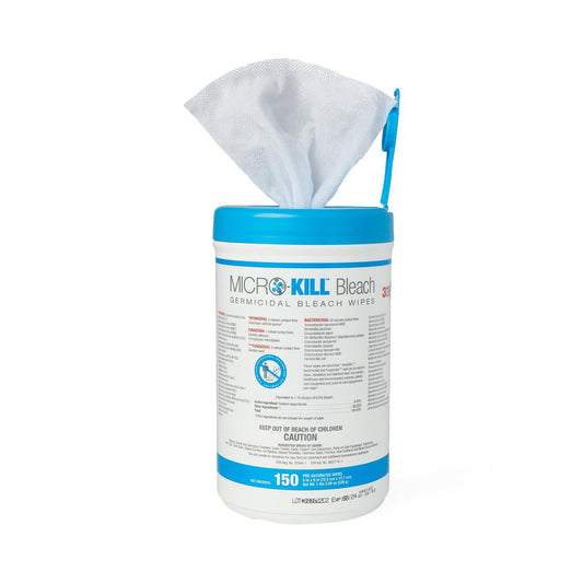 Micro-Kill Bleach Germicidal Wipes 6x5, 150ct Canisters, 6/Case