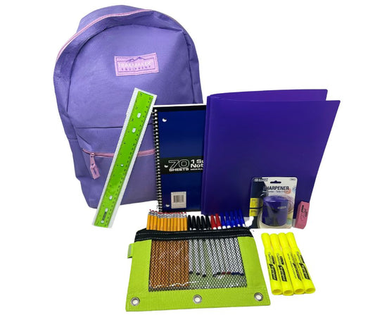 6th–12th Grade Base Kit in a 17" Assorted Color Backpack